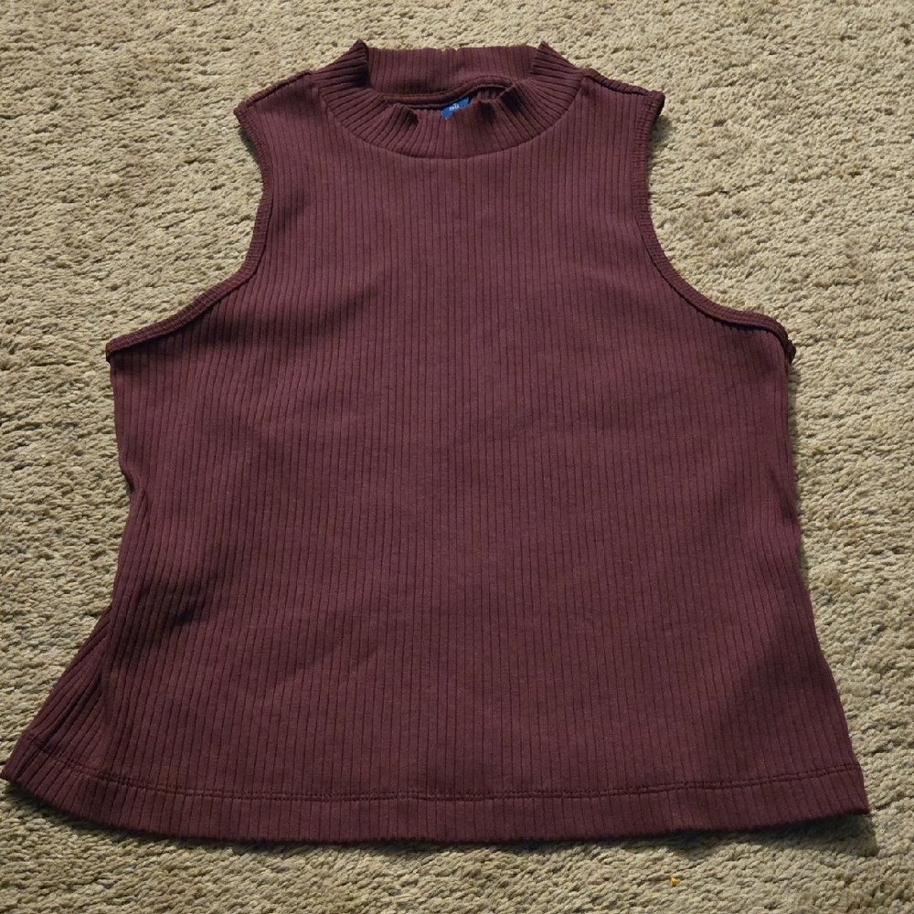 Old Navy Red Ribbed Sleeveless Tank Top